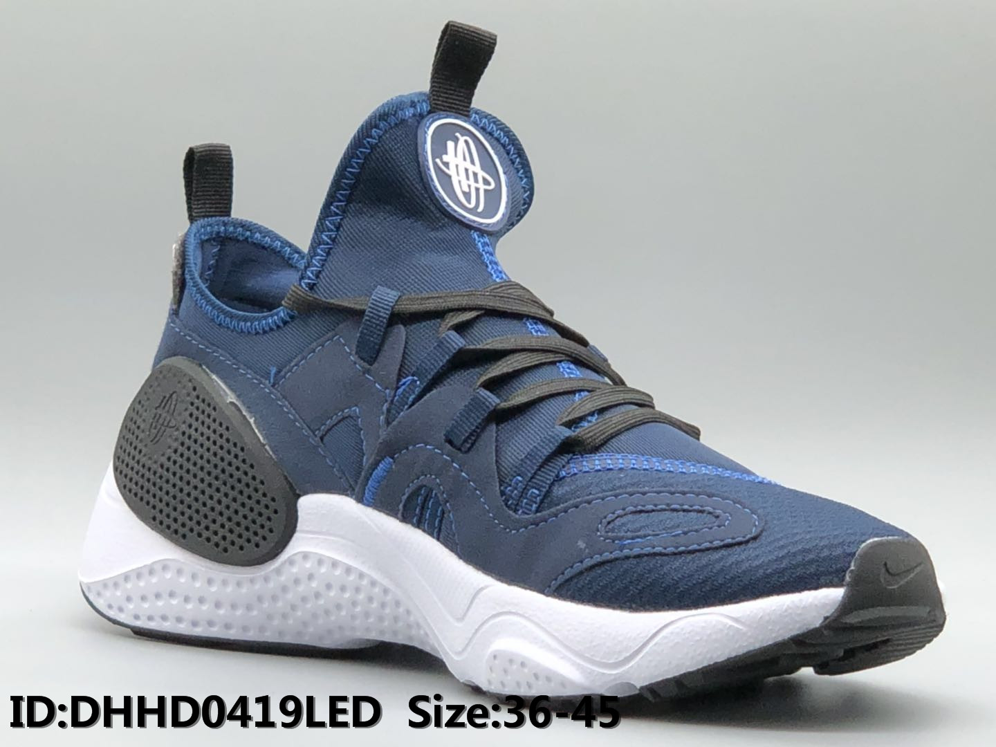 Women Nike Air Huarache 7 Blue Black White Shoes - Click Image to Close